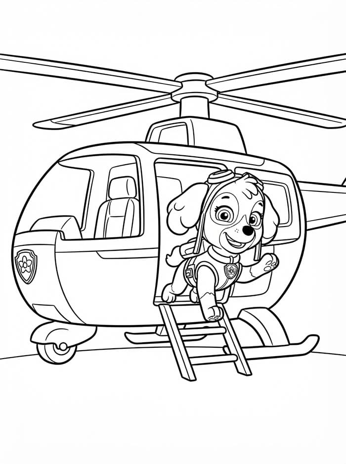 Skye Paw Patrol forlader Tegninger til Farvelægning