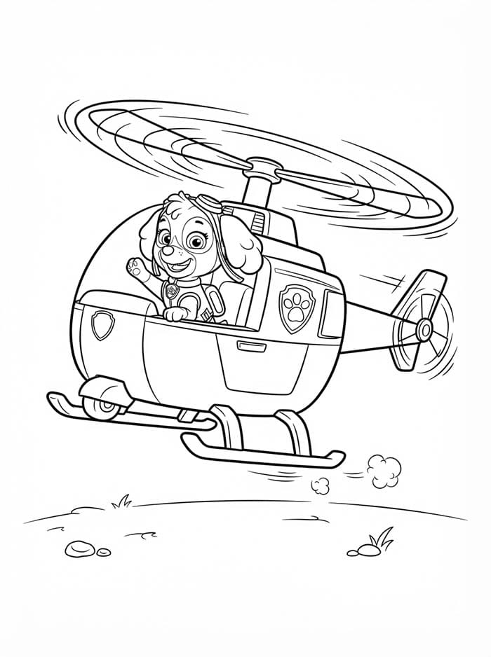 Skye Paw Patrol helikopter letter Tegninger til Farvelægning