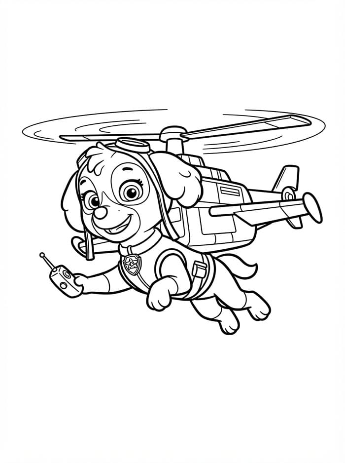 Skye Paw Patrol helikopterpakke Tegninger til Farvelægning