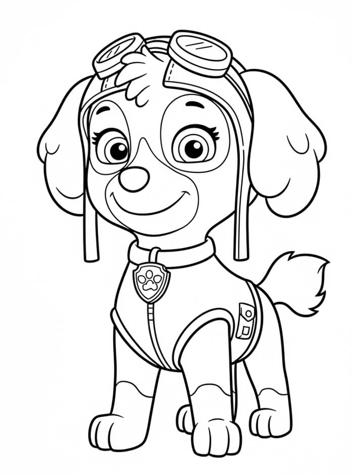 Skye Paw Patrol står stolt Tegninger til Farvelægning