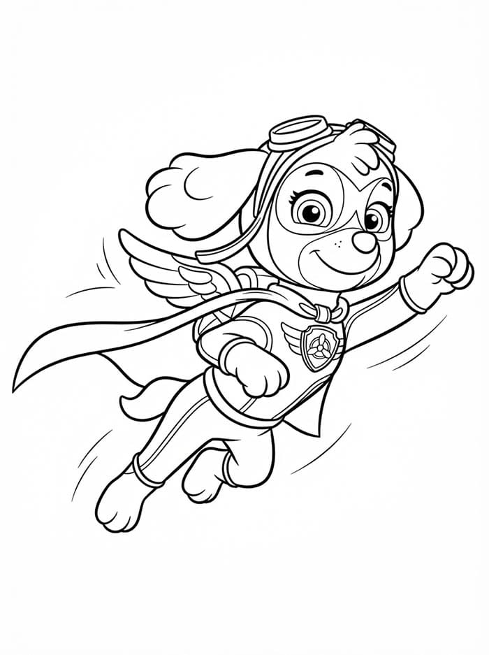 Skye Paw Patrol superhelt Tegninger til Farvelægning