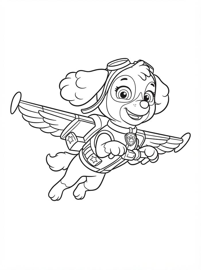 Skye Paw Patrol svæver Tegninger til Farvelægning