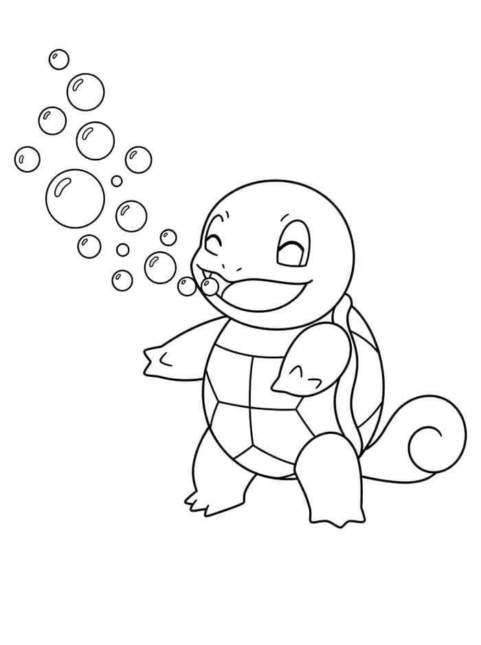 Squirtle blæser bobler Tegninger til Farvelægning