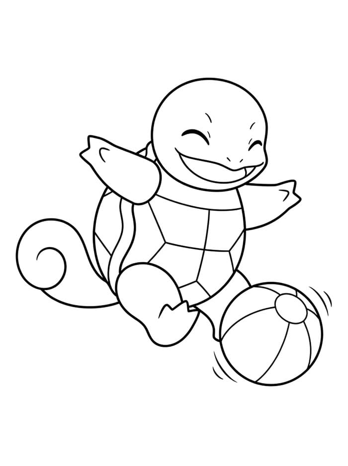 Squirtle spiller bold Tegninger til Farvelægning