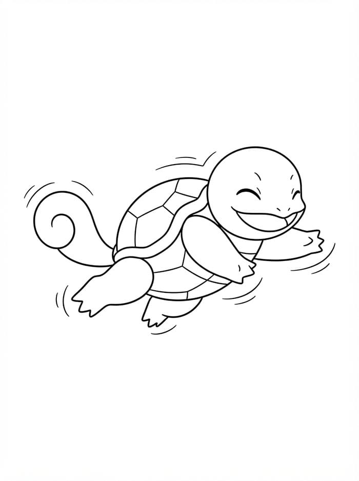Squirtle svømmer Tegninger til Farvelægning