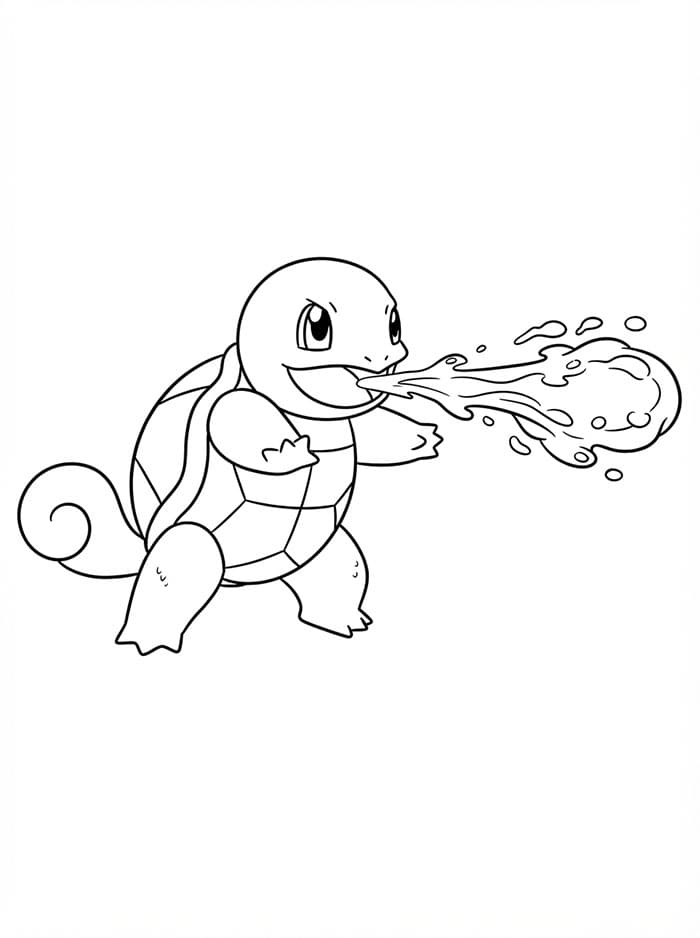 Squirtle vandangreb Tegninger til Farvelægning