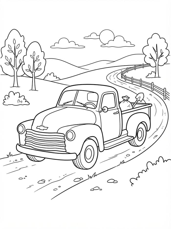 Tegneserie Chevrolet pickup Tegninger til Farvelægning