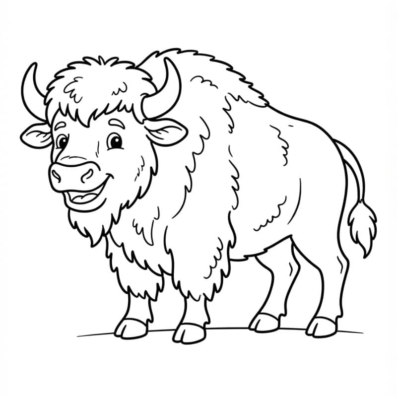 Bison glad Tegninger til Farvelægning