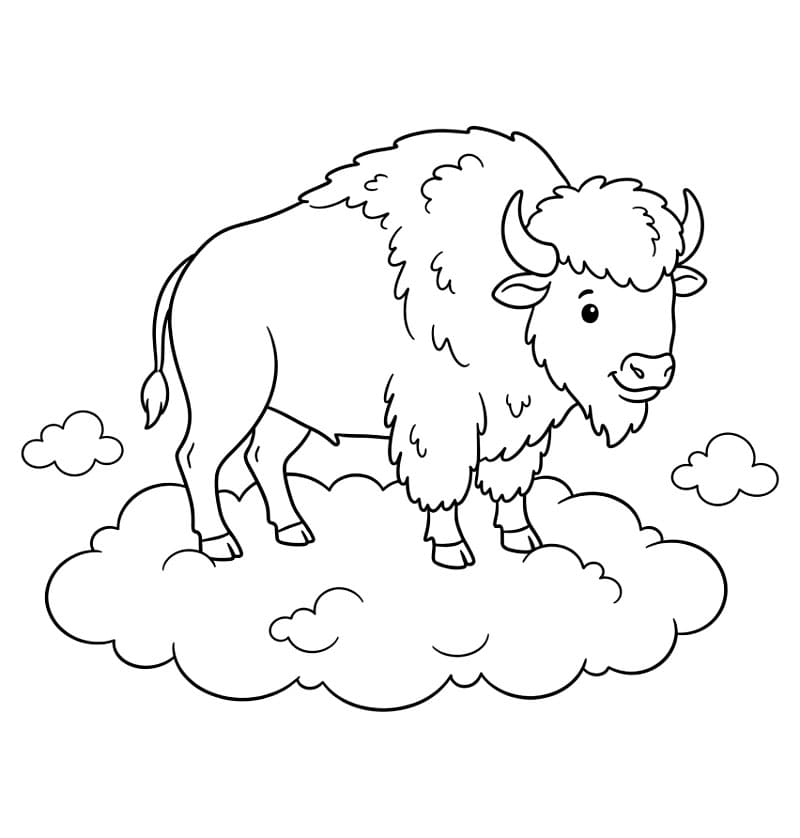 Bison på skyen Tegninger til Farvelægning