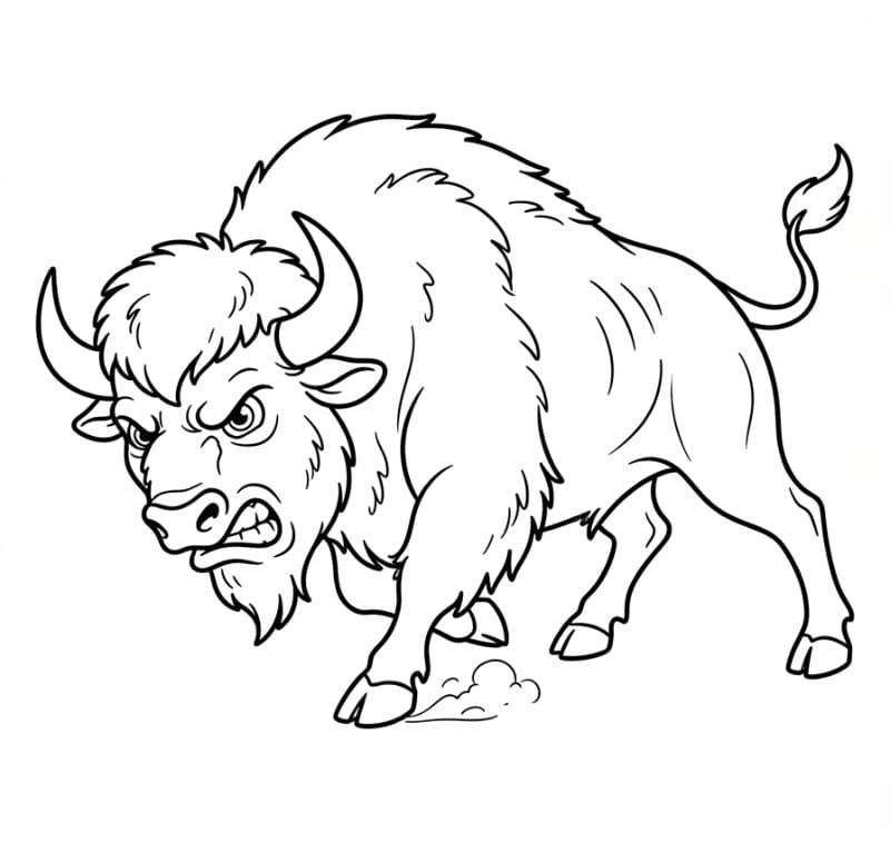 Bison vred Tegninger til Farvelægning