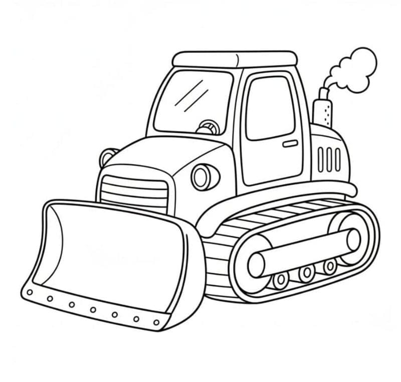 Børnebulldozer Tegninger til Farvelægning