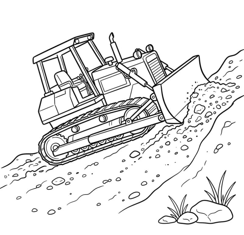 Bulldozer arbejder Tegninger til Farvelægning