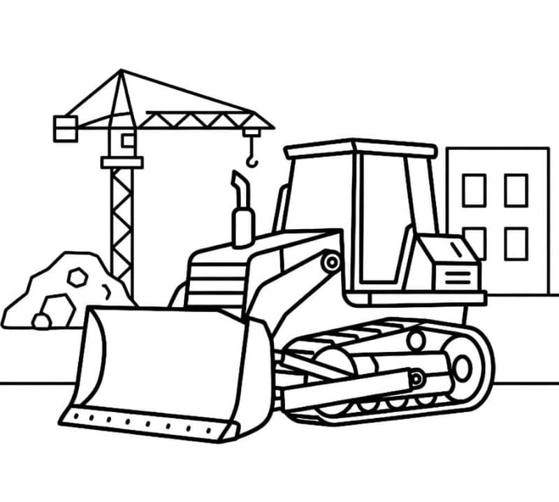 Bulldozer byggeplads Tegninger til Farvelægning