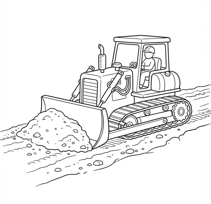 Bulldozer bygning vej Tegninger til Farvelægning