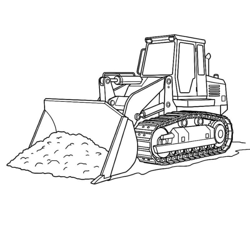 Bulldozer jordgraver Tegninger til Farvelægning