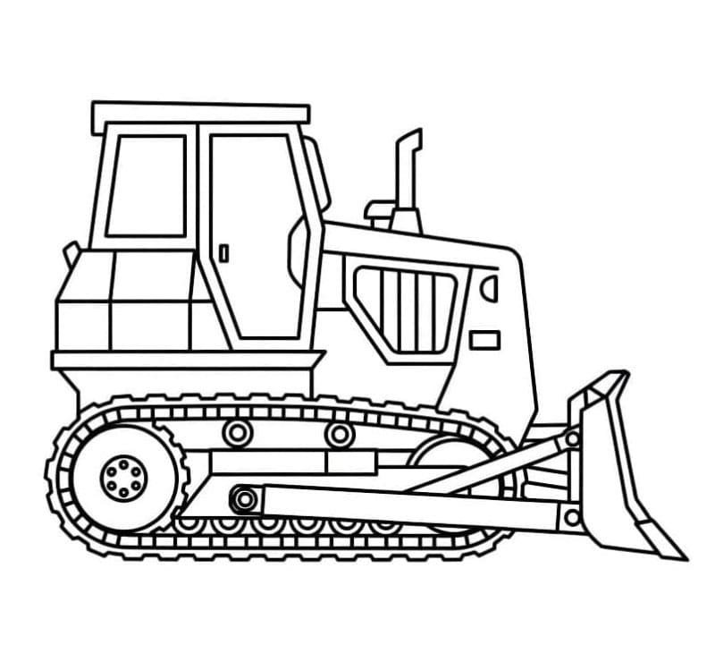 Bulldozer med bælte Tegninger til Farvelægning