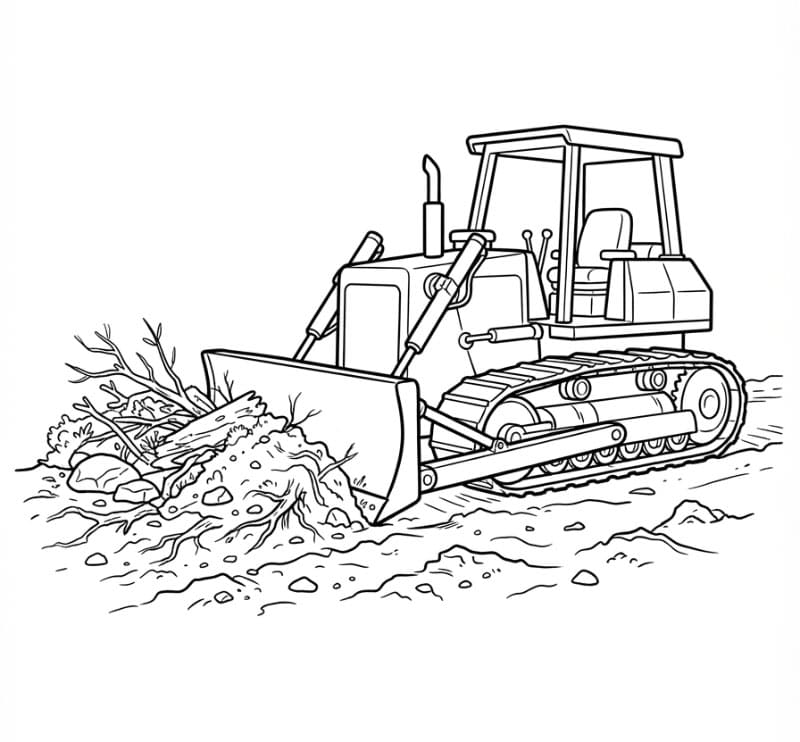 Bulldozer rydning Tegninger til Farvelægning