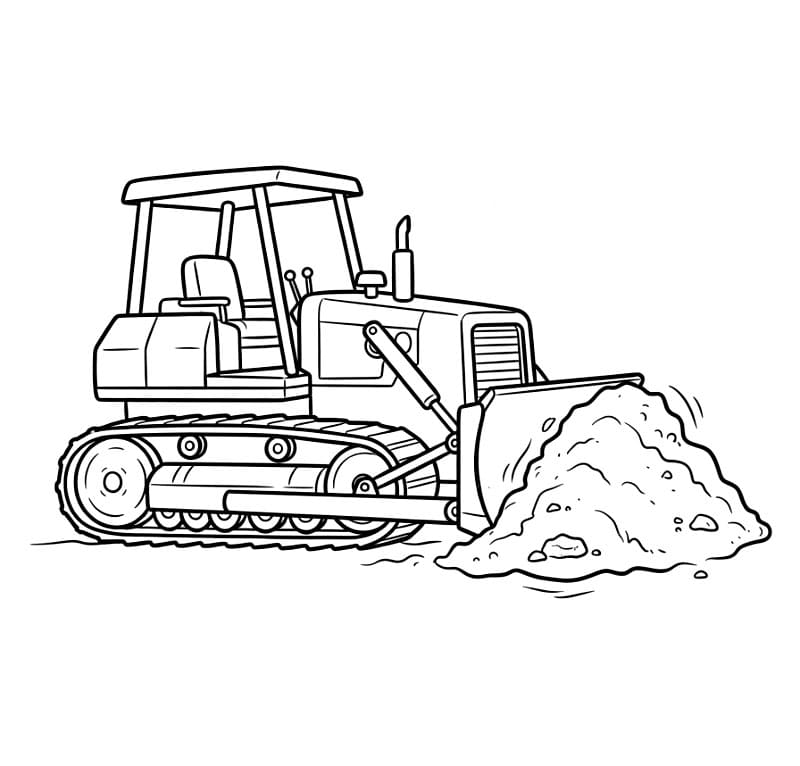 Bulldozer skubber jord Tegninger til Farvelægning