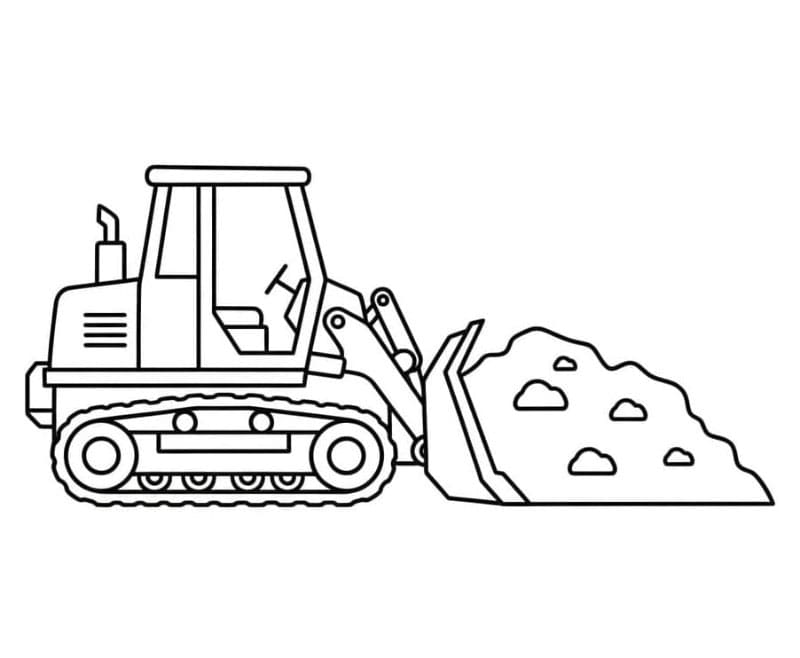 Bulldozer skubber jorden Tegninger til Farvelægning