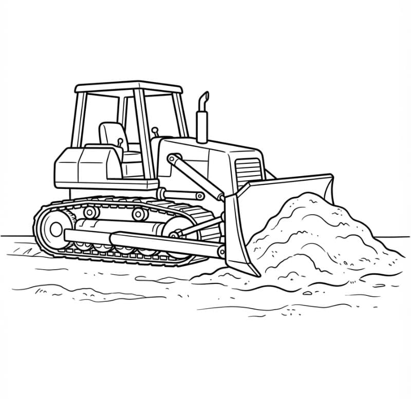 Bulldozer skubber sand Tegninger til Farvelægning
