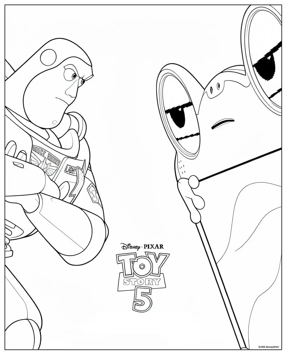 Buzz Lightyear og Lilypad Toy Story 5 Tegninger til Farvelægning