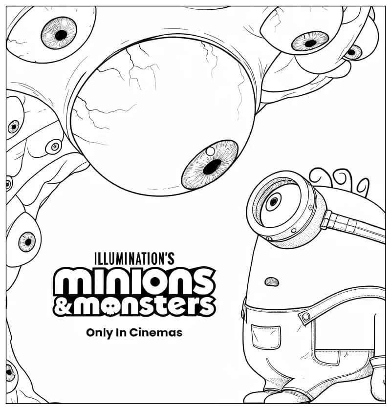 Gratis Minions og Monstre Tegninger til Farvelægning