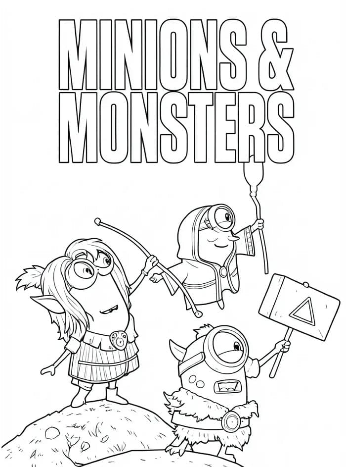 Gratis Minions og Monstre til Børn Tegninger til Farvelægning
