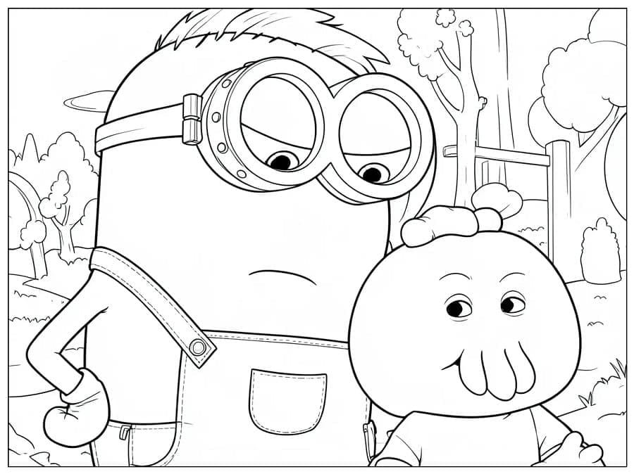 Gratis Printbare Minions og Monstre til Børn Tegninger til Farvelægning