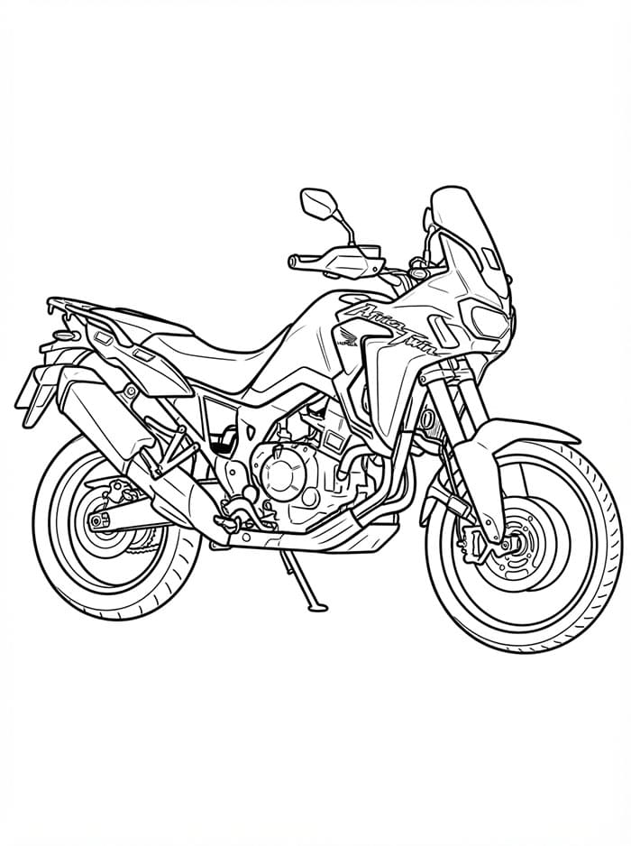 Honda Adventure Motorcykel Tegninger til Farvelægning