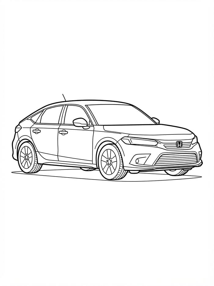 Honda Hatchback Tegninger til Farvelægning