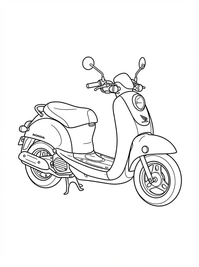Honda Scooter Tegninger til Farvelægning
