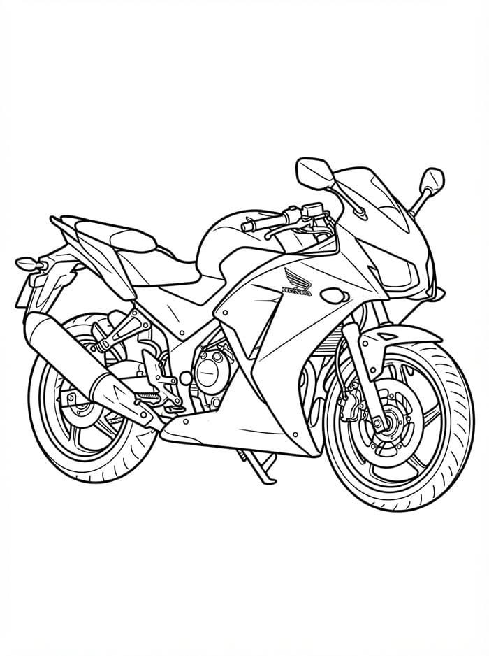 Honda Sport Motorcykel Tegninger til Farvelægning