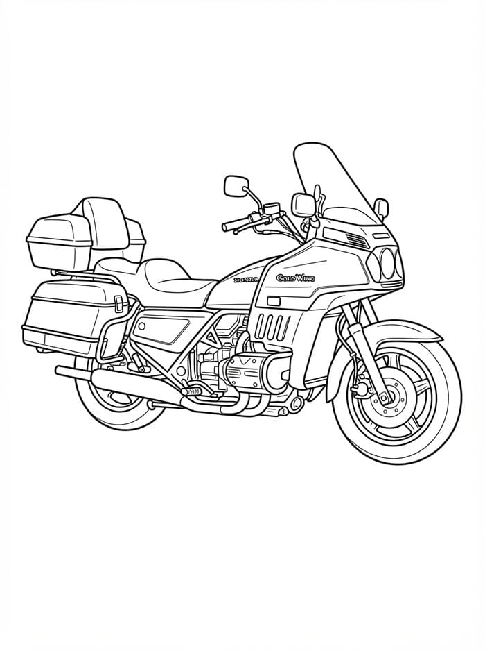 Honda Touring Motorcykel Tegninger til Farvelægning