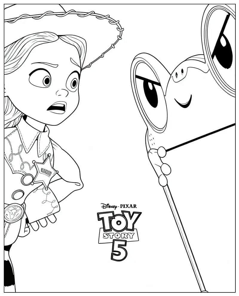 Jessie og Smarty Pants Toy Story 5 Tegninger til Farvelægning