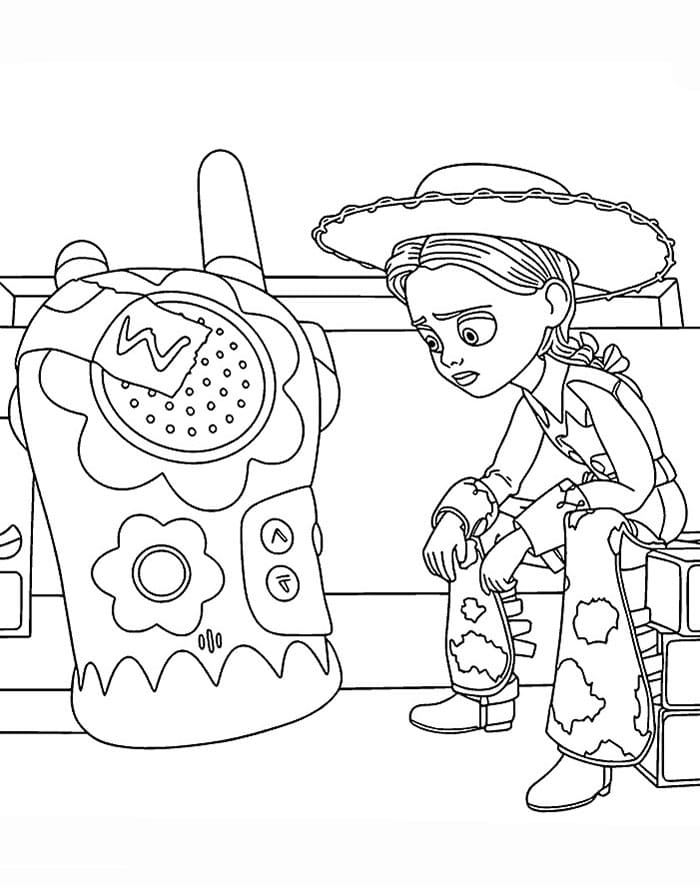 Jessie walkie-talkie Toy Story 5 Tegninger til Farvelægning