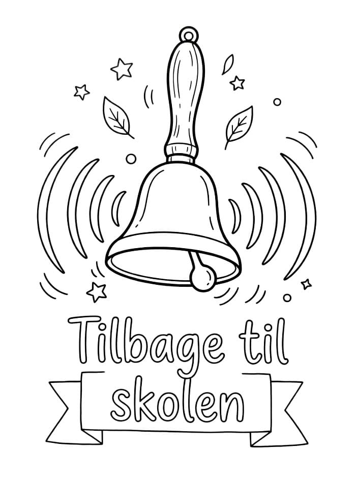 Klokke der ringer Tilbage til skolen Tegninger til Farvelægning
