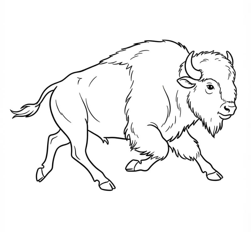 Løbende bison billede Tegninger til Farvelægning