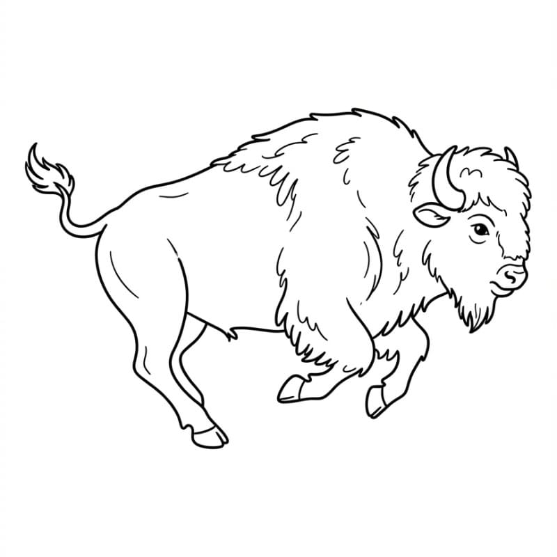 Løbende bison Tegninger til Farvelægning
