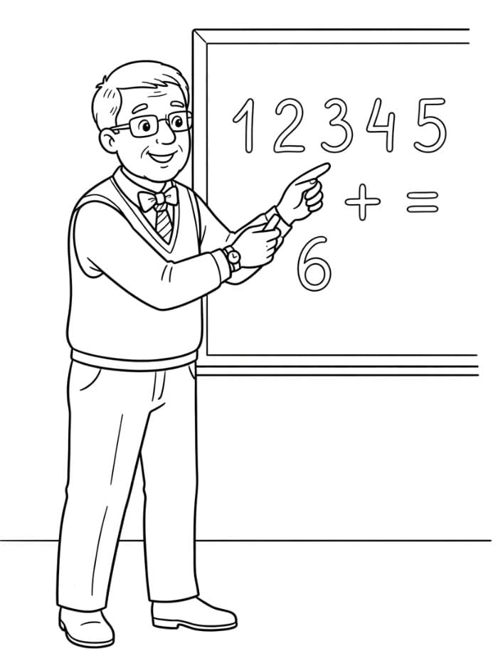 Matematiklærer Tegninger til Farvelægning