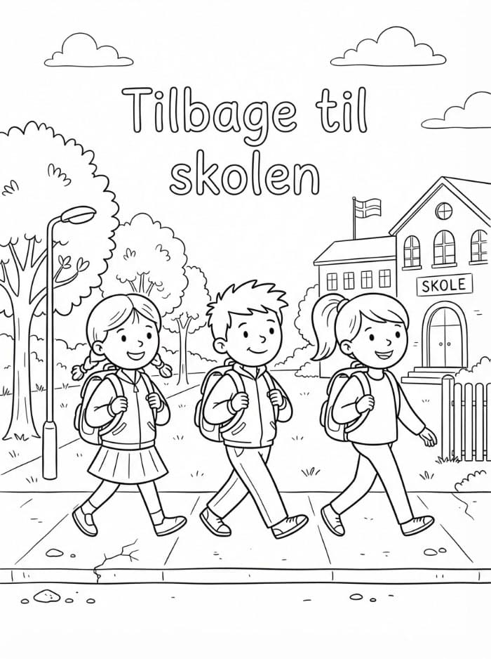 Print Tilbage til skolen Tegninger til Farvelægning