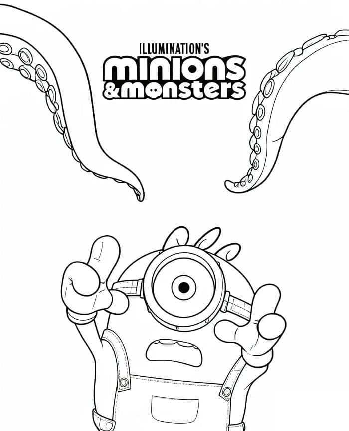 Printbare Gratis Minions og Monstre Tegninger til Farvelægning