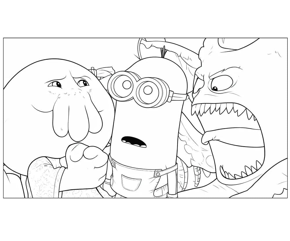 Printbare Minions og Monstre Tegninger til Farvelægning