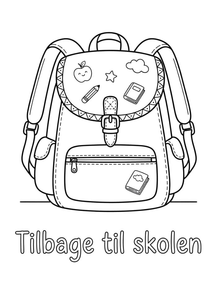Rygsæk Tilbage til skolen Tegninger til Farvelægning