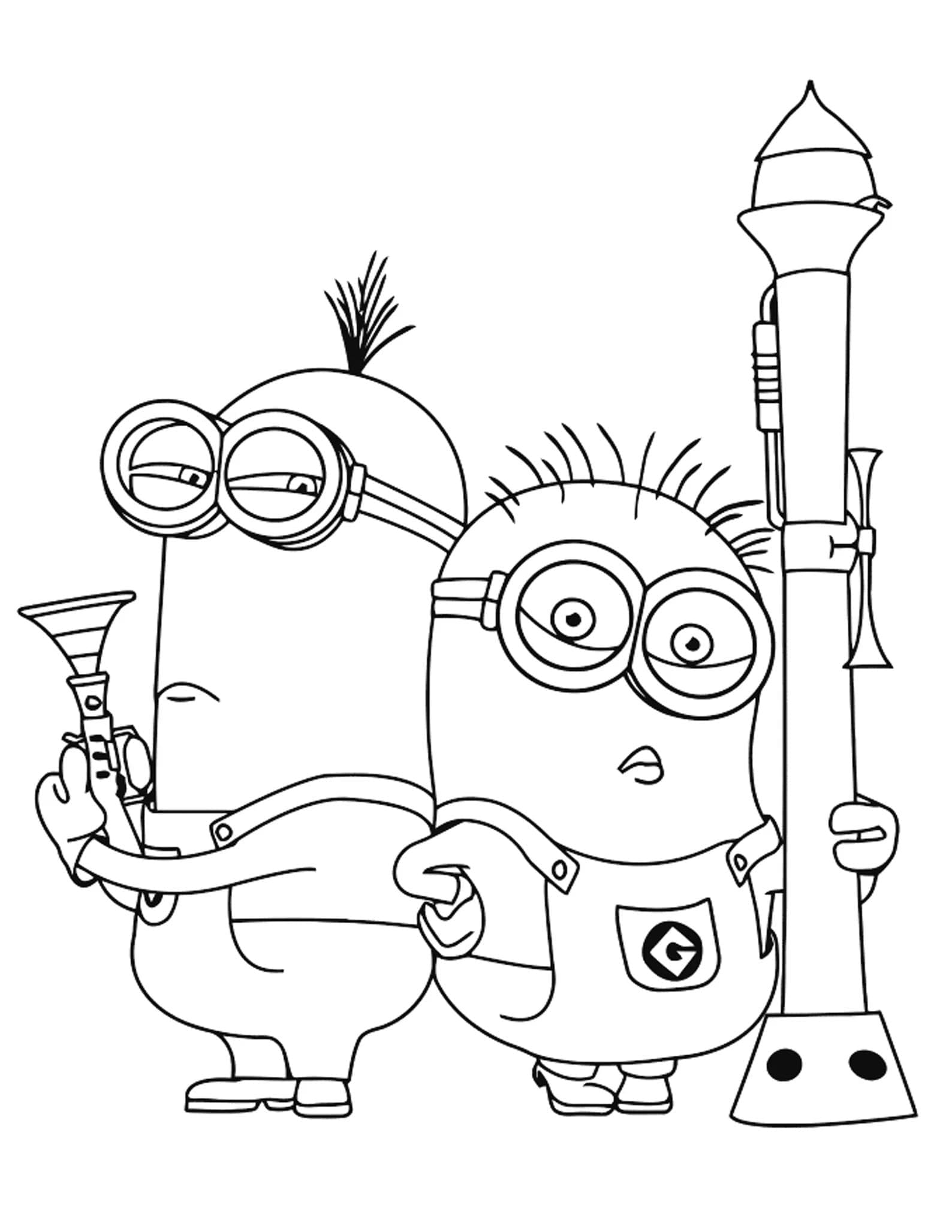 Seje Minions og Monstre Tegninger til Farvelægning