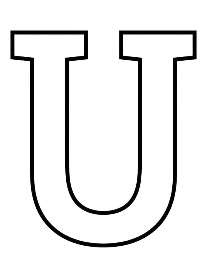 Slab Serif bogstav U Tegninger til Farvelægning