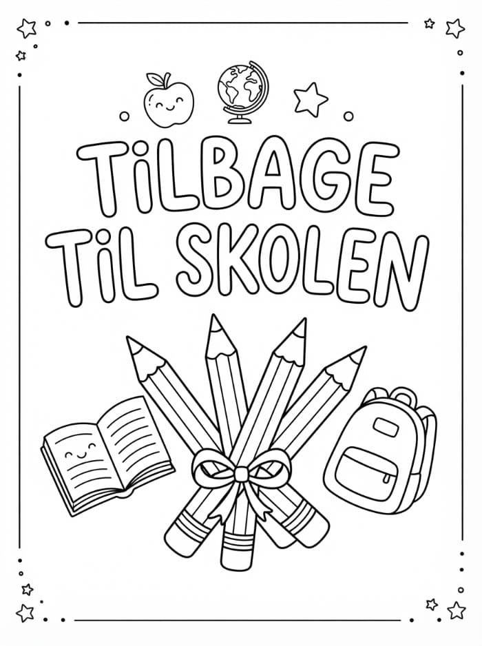 Tilbage til skolen Tegninger til Farvelægning