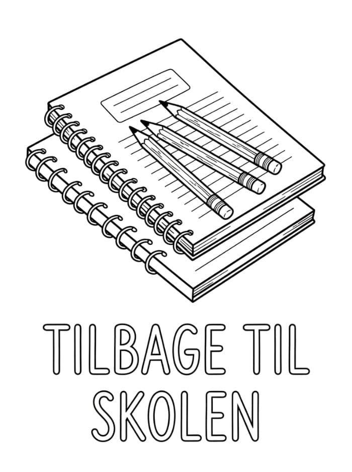 Tilbage til skolen blyanter og notesbøger Tegninger til Farvelægning