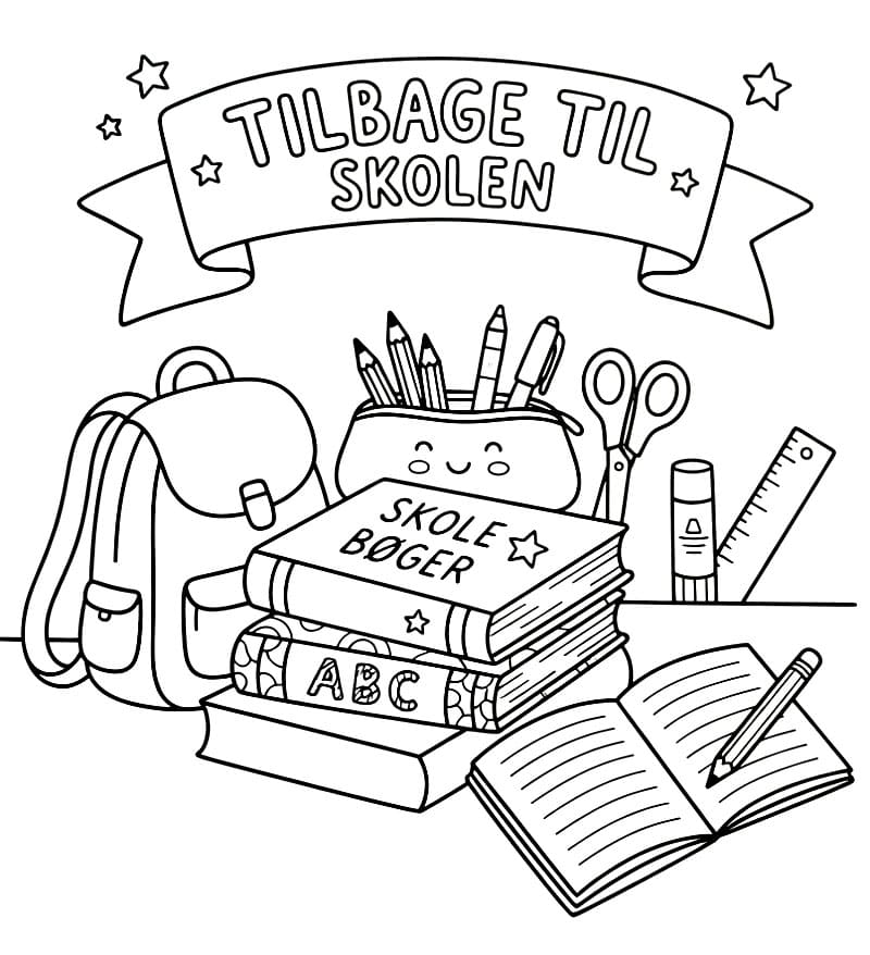 Tilbage til skolen bøger og skoleartikler Tegninger til Farvelægning