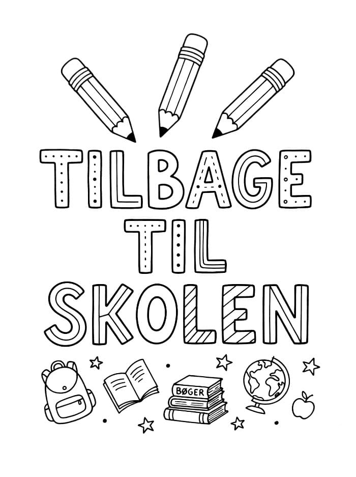 Tilbage til skolen med blyanter Tegninger til Farvelægning