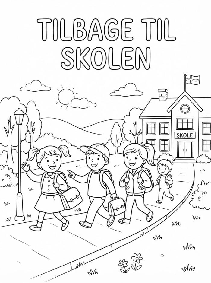 Tilbage til skolen printbar Tegninger til Farvelægning